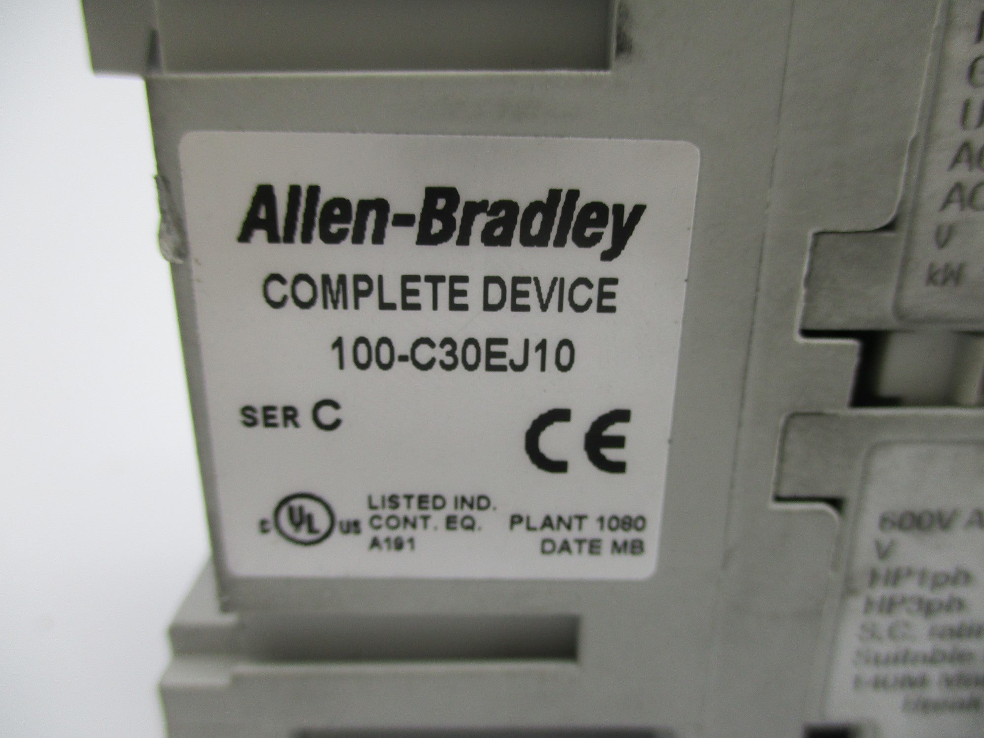 ALLEN BRADLEY 100-C30EJ10 SER. C 24VDC UNMP