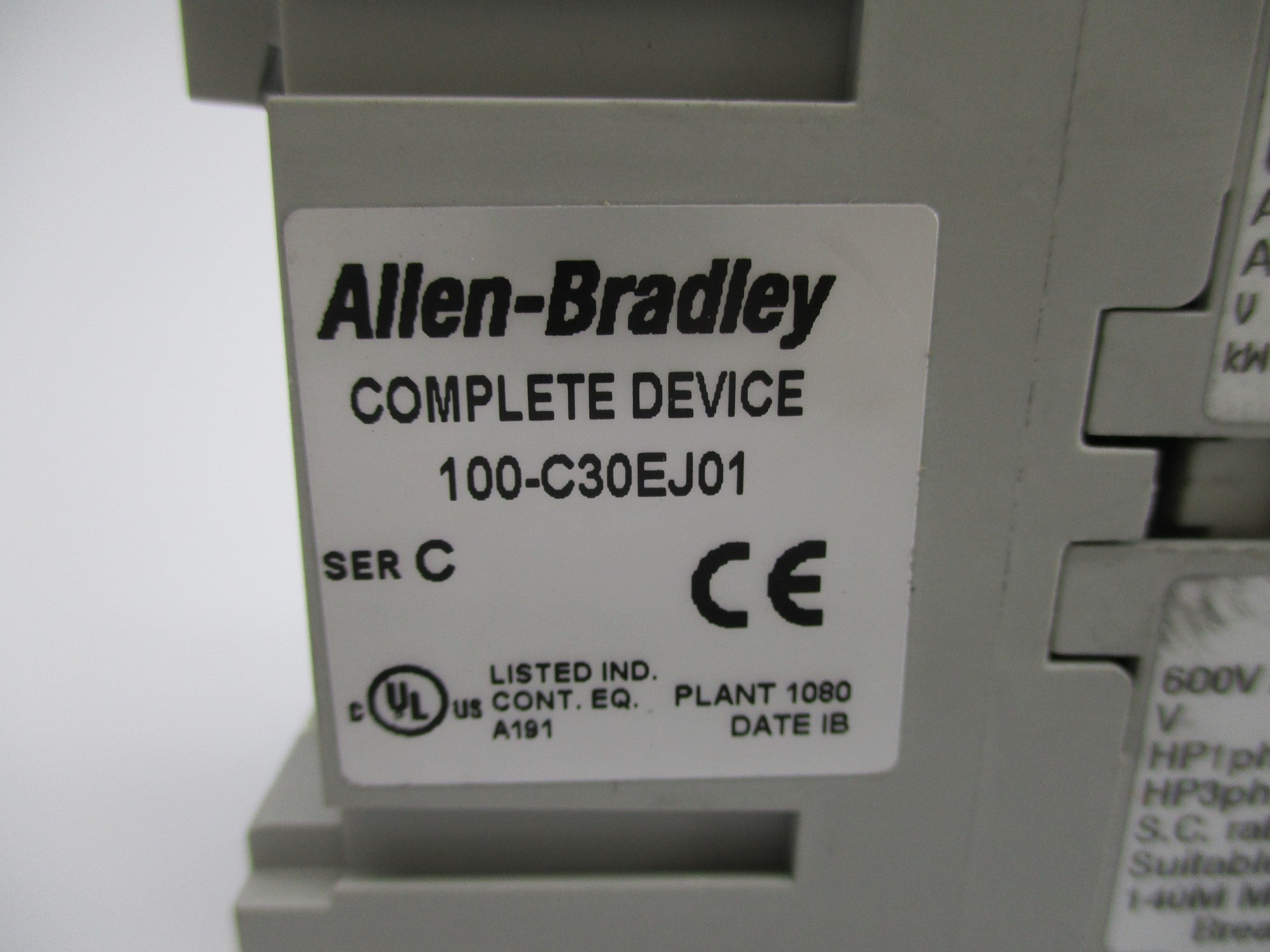 ALLEN BRADLEY 100-C30EJ01 SER. C 24VDC UNMP