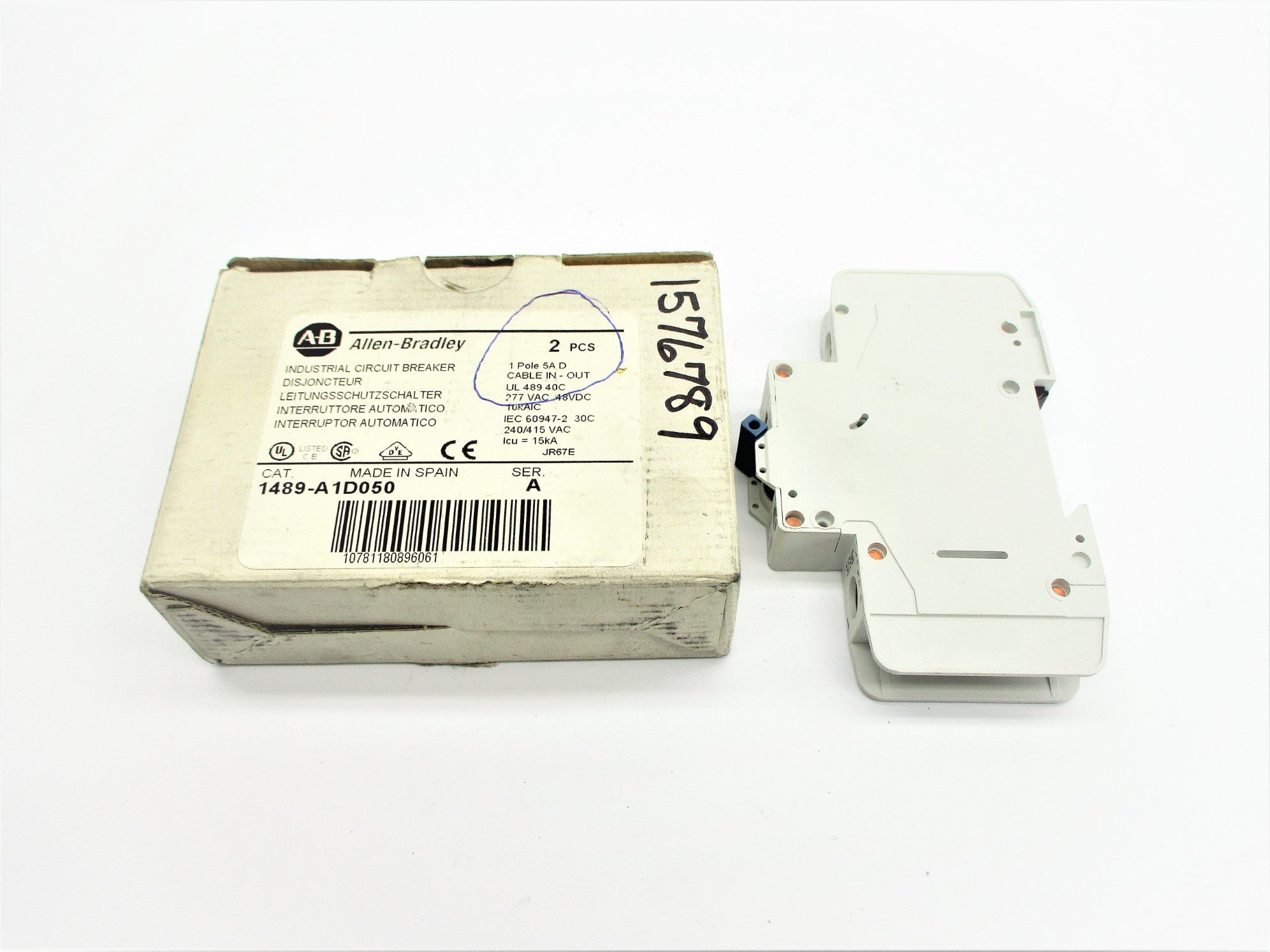 ALLEN BRADLEY 1489-A1D050 SER. A 5A 277VAC (PKG OF 2) NSMP