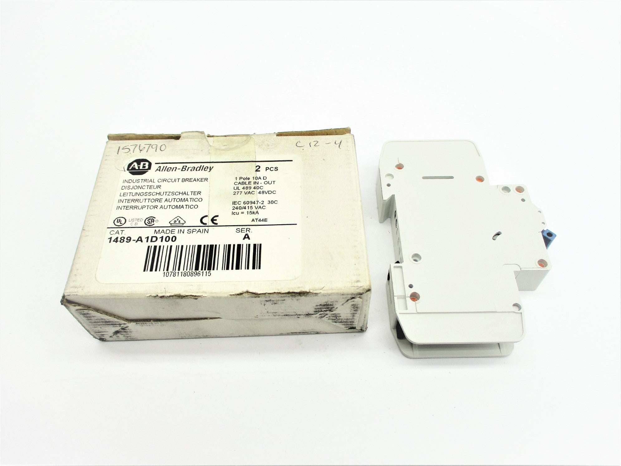 ALLEN BRADLEY 1489-A1D100 SER. A 10A 277VAC (PKG OF 2) NSMP