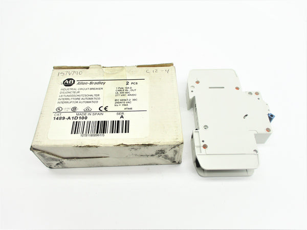 ALLEN BRADLEY 1489-A1D100 SER. A 10A 277VAC (PKG OF 2) NSMP