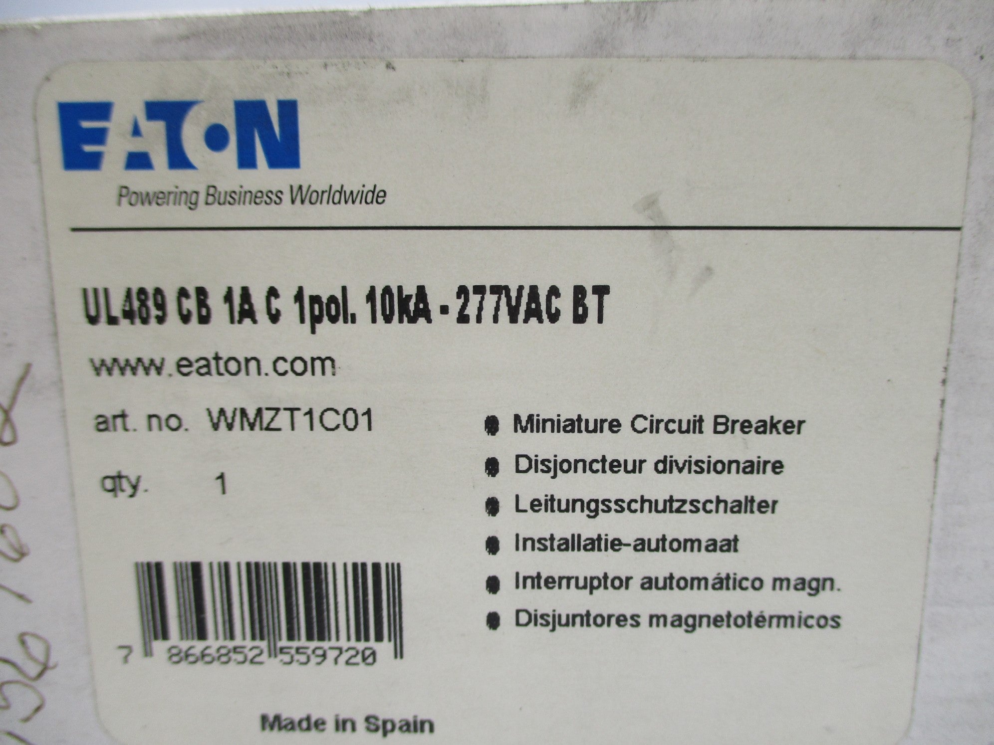 EATON WMZT1C01 1A 277VAC NSMP
