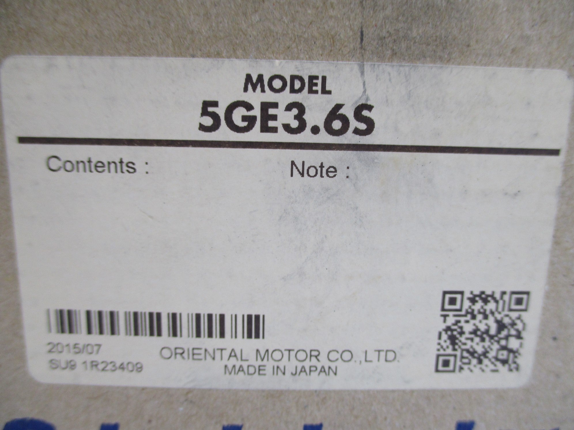 ORIENTAL MOTOR 5GE3.6S NSMP
