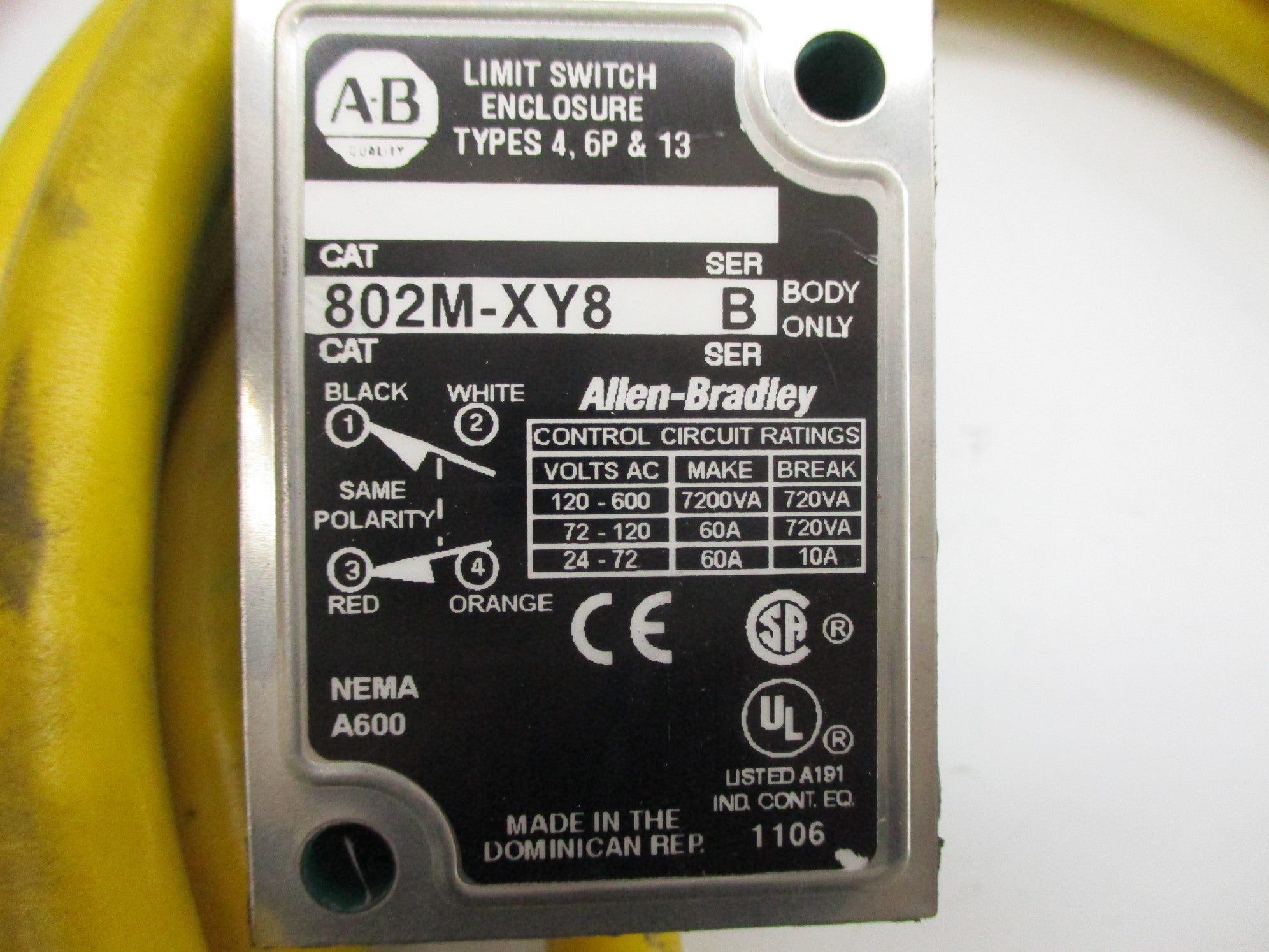 ALLEN BRADLEY 802M-XY8 SER. B UNMP