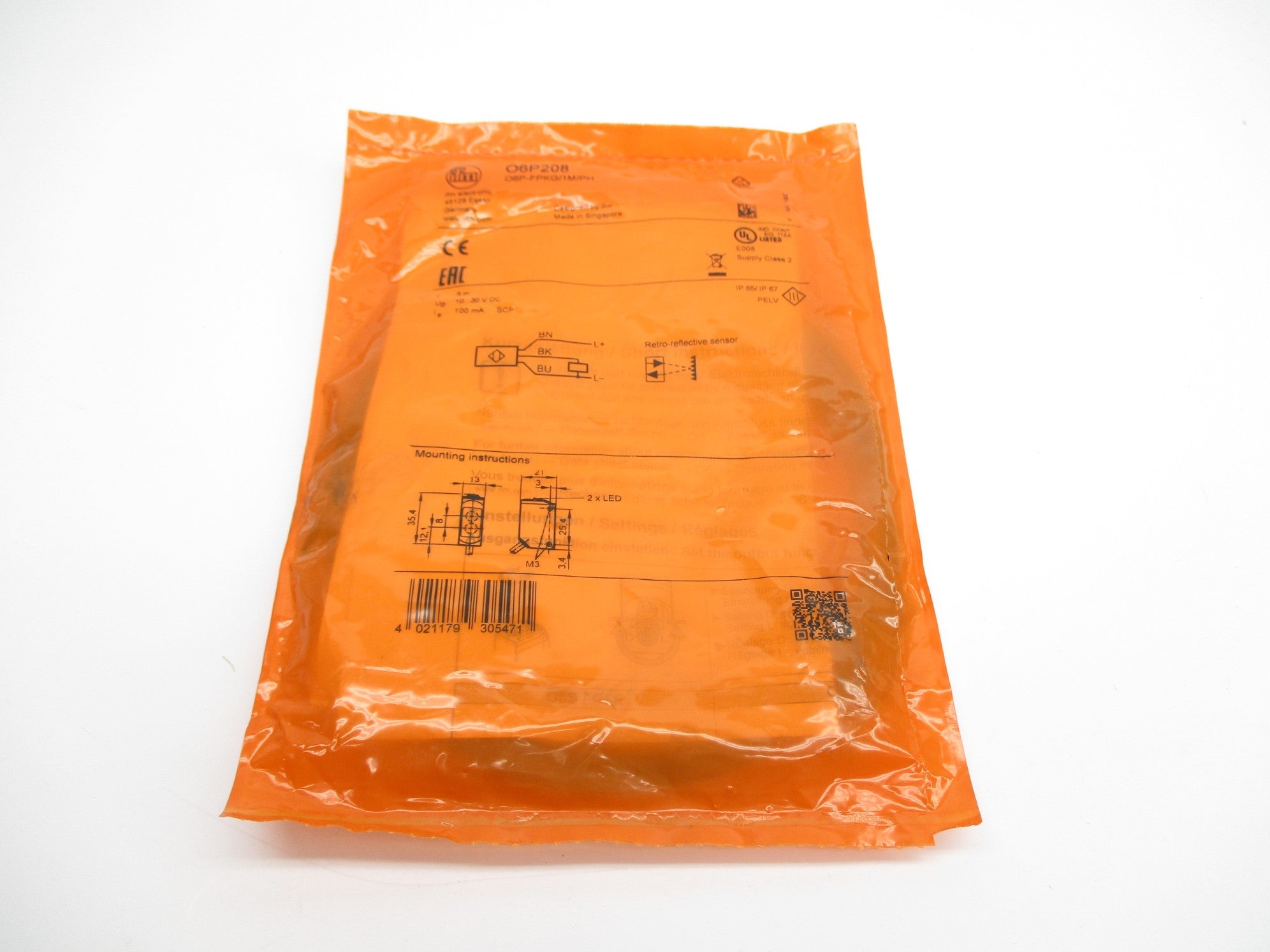 IFM EFECTOR O6P-FPKG/1M/PH O6P208 NSMP