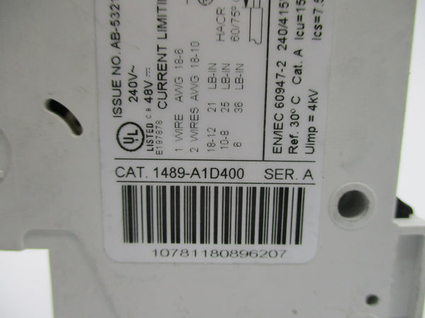 ALLEN BRADLEY 1489-A1D400 SER. A 40A 240V UNMP