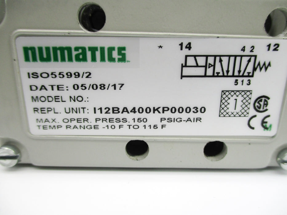 NUMATICS I12BA400KP00030 120V 150PSI NSNP