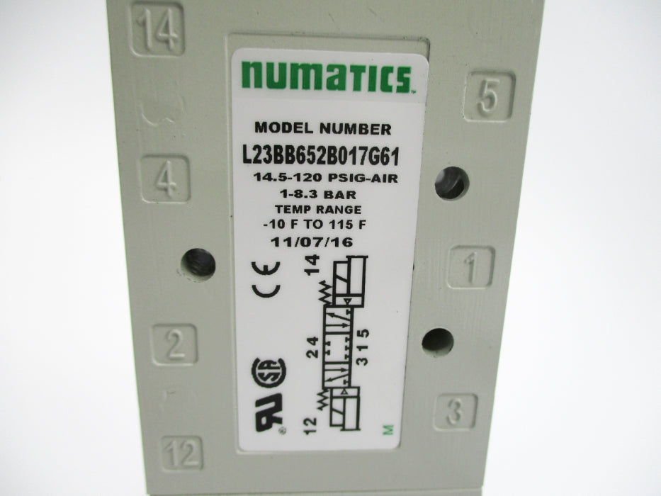 NUMATICS L23BB652B017G61 14.5-120PSIG 24VDC NSNP