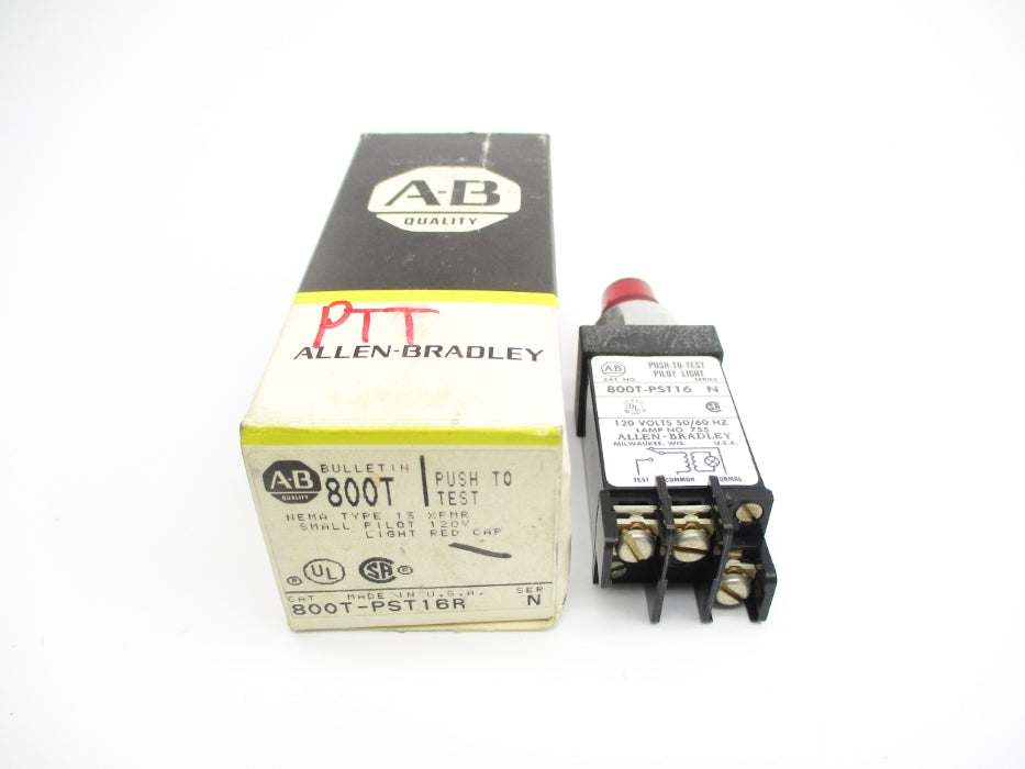 ALLEN BRADLEY 800T-PST16R SER. N 120V (BK/YL) NSMP