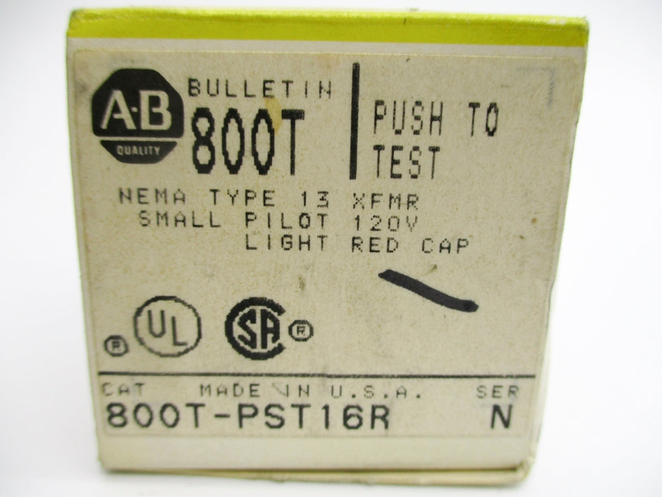 ALLEN BRADLEY 800T-PST16R SER. N 120V (BK/YL) NSMP