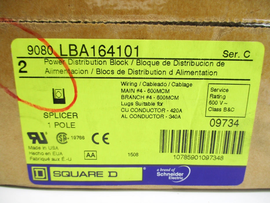SQUARE D 9080LBA164101 SER. C (PKG OF 2) NSFS