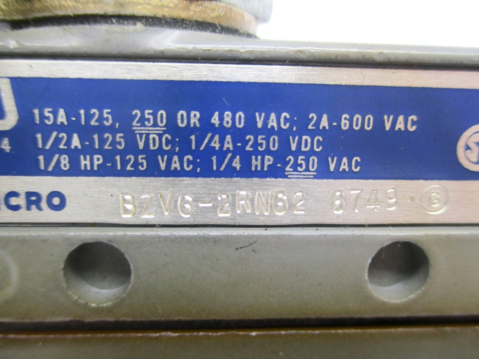MICRO SWITCH BZV6-2RN62 (GREY) (AS PICTURED) UNMP