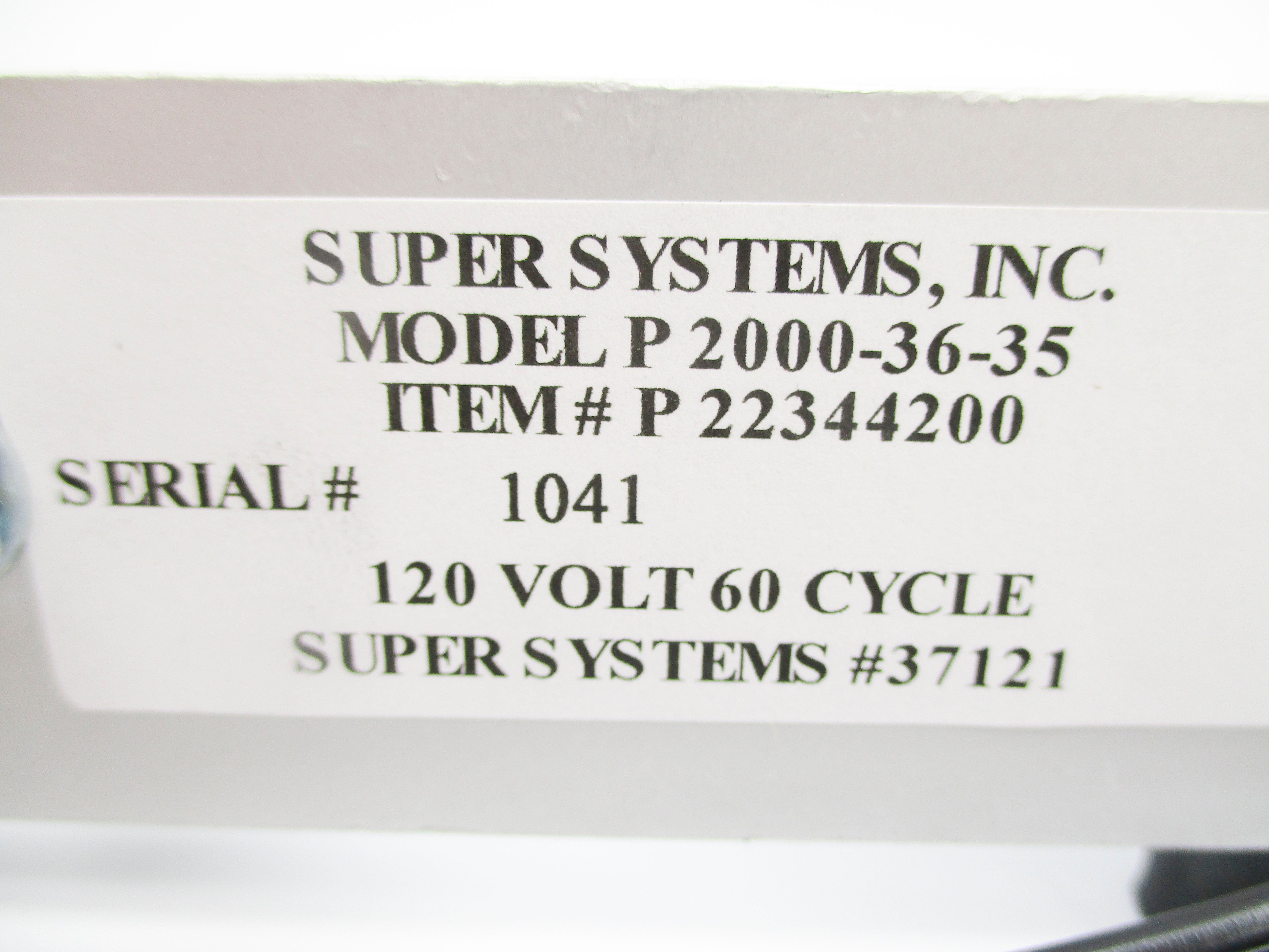 SUPER SYSTEMS P2000-36-35 NSNP