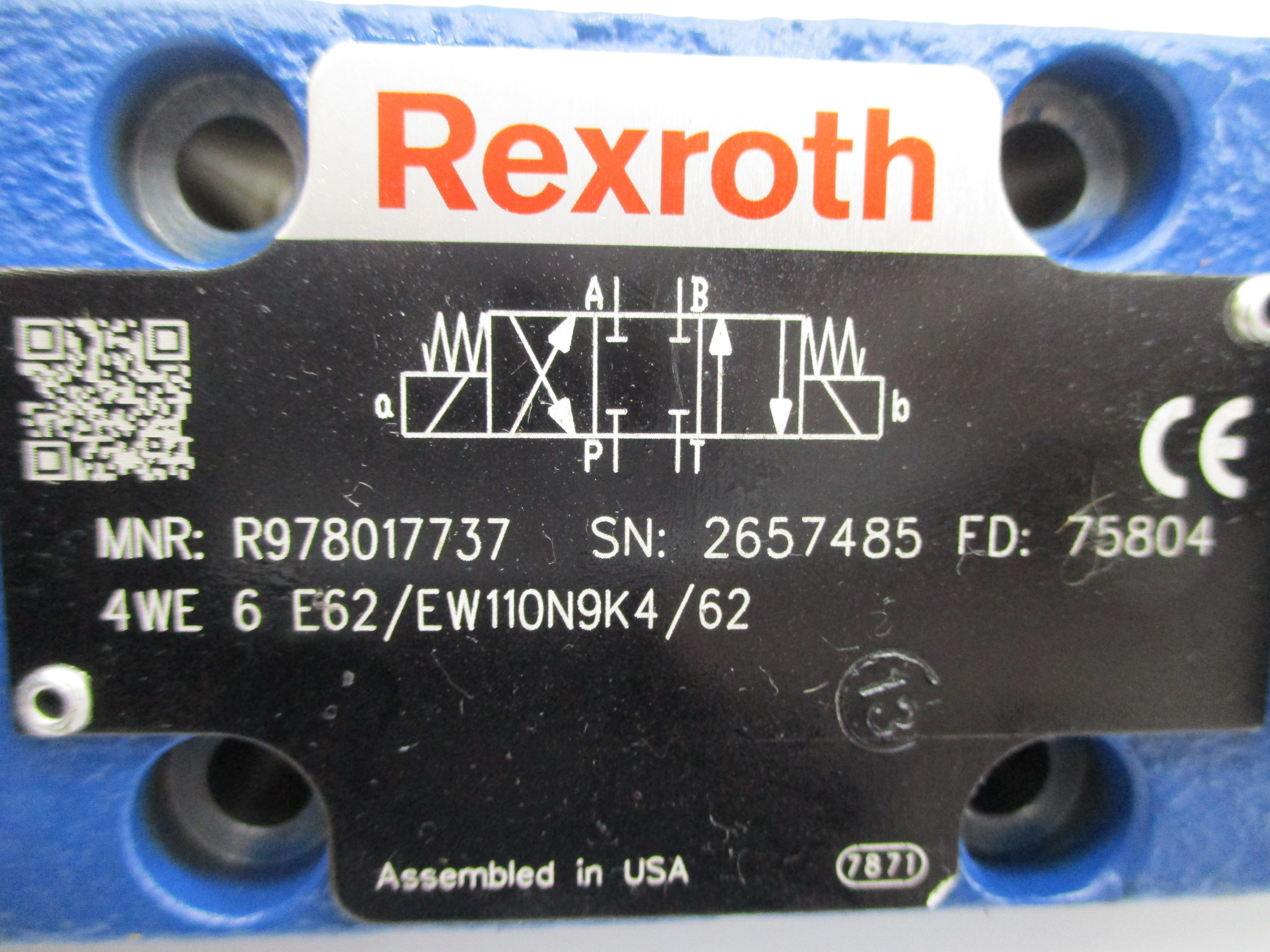 REXROTH R978017737 4WE6E62EW110N9K462 NSNP