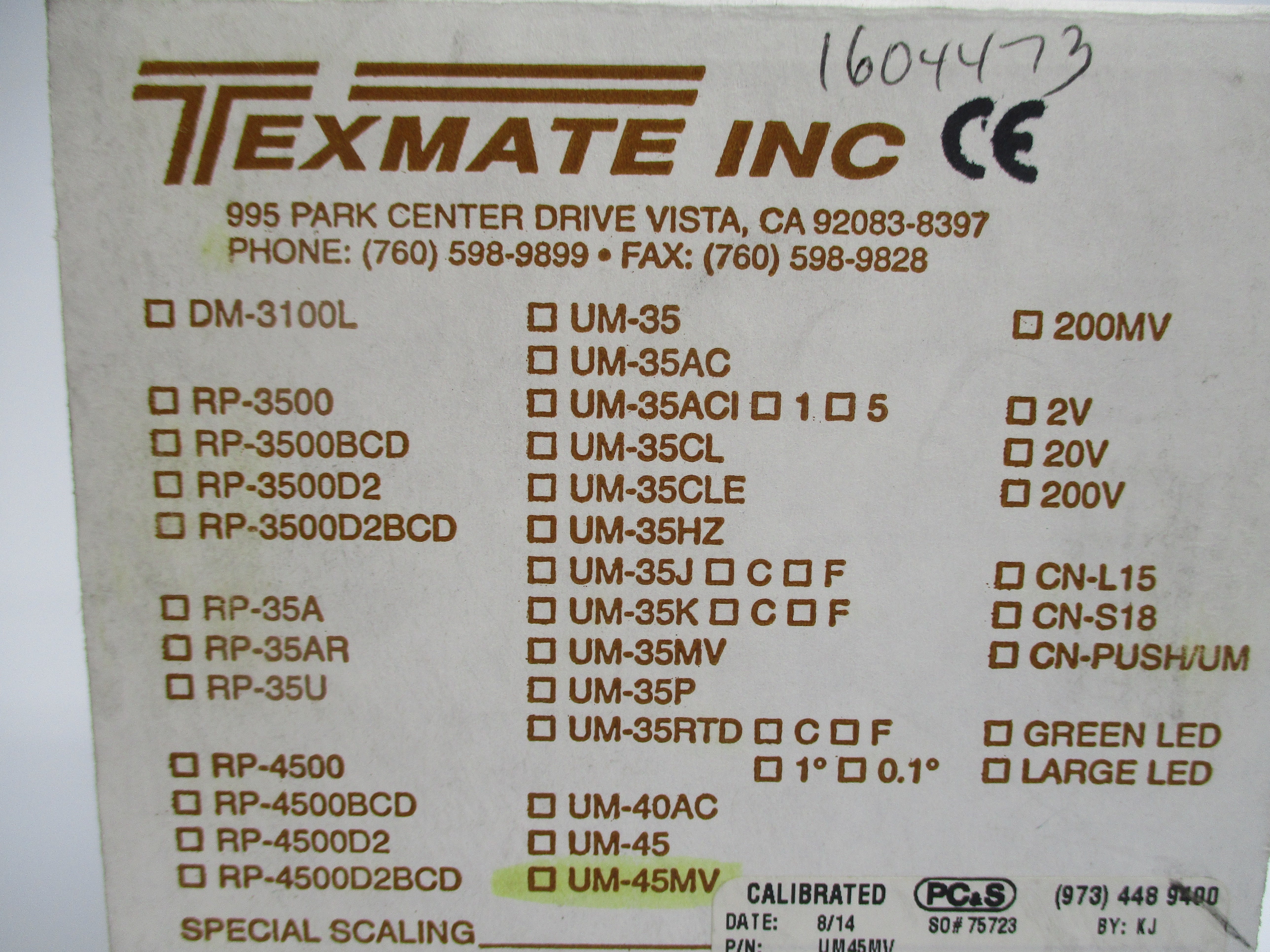 TEXMATE UM-45MV NSMP