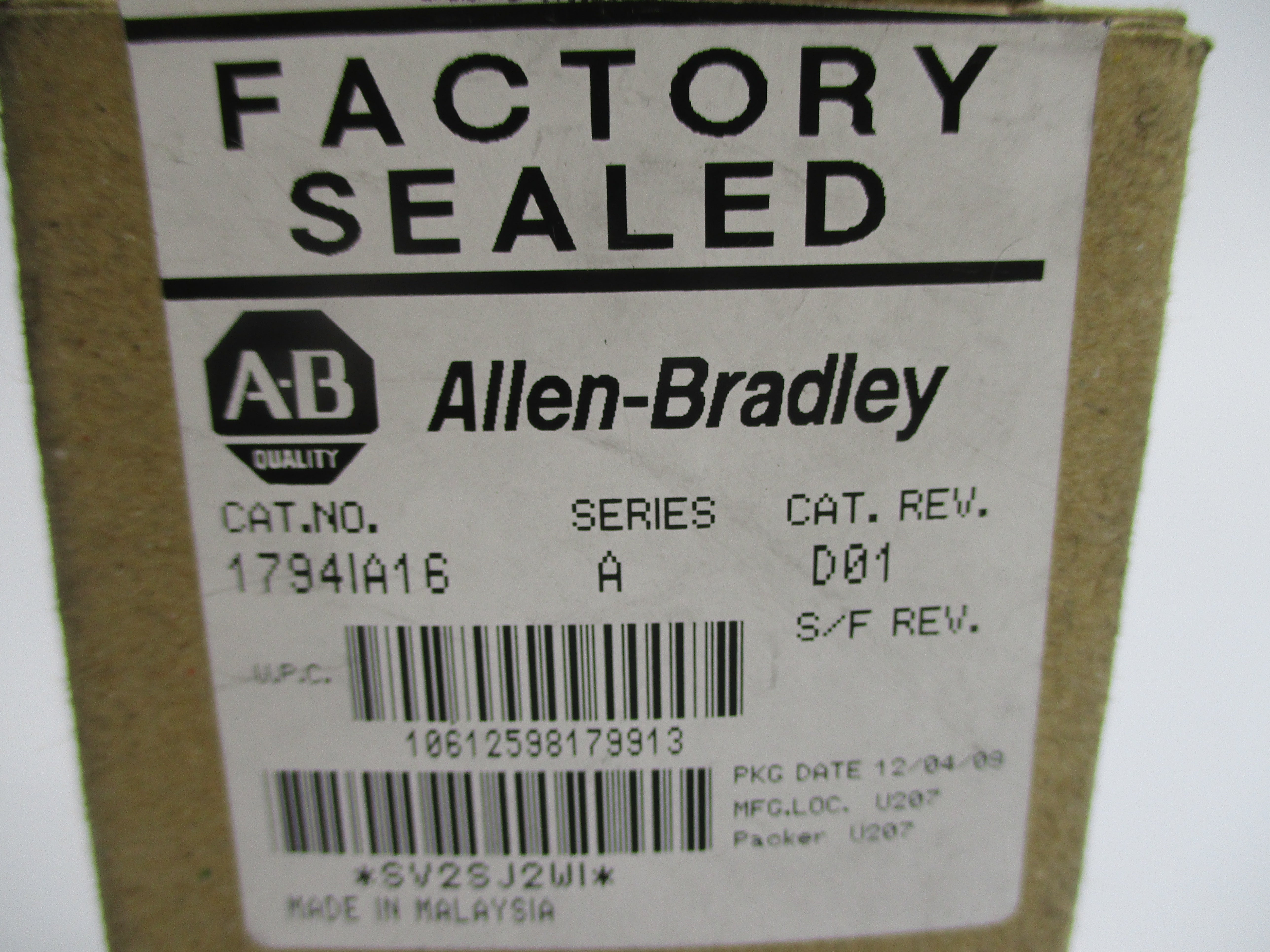 ALLEN BRADLEY 1794-IA16 SER. A 120VAC REV. B01 NSMP