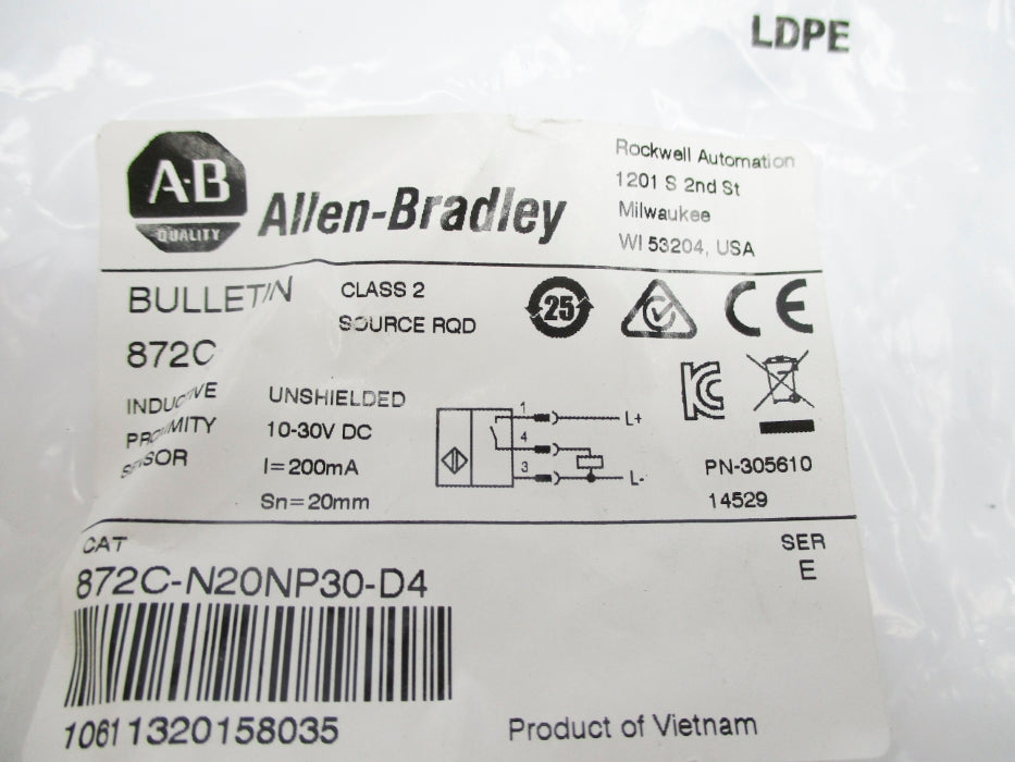 ALLEN BRADLEY 872C-N20NP30-D4 SER. E NSMP