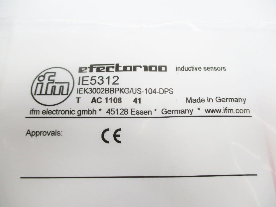 IFM EFECTOR IEK3002BBPKG/US-104-DPS IE5312 NSMP