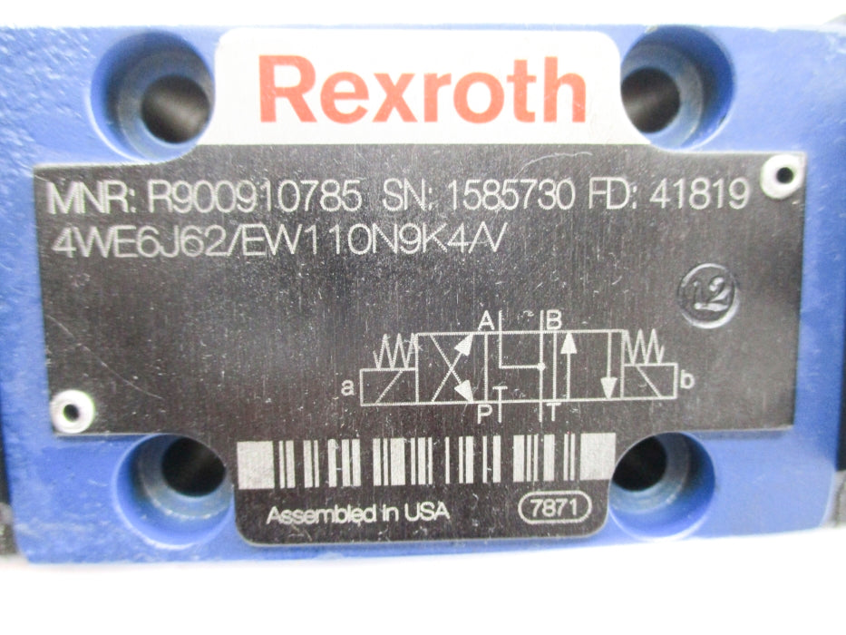 REXROTH 4WE6J62/EW110N9K4/V R900910785 110/120V NSNP