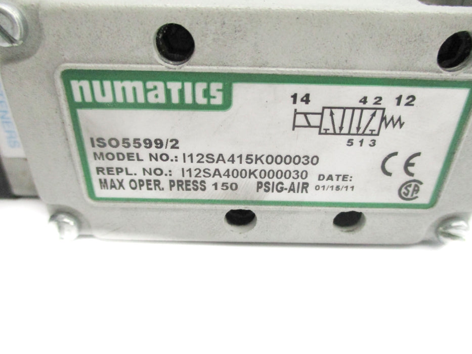 NUMATICS I12SA415K000030 120V 150PSI (AS PICTURED) NSNP