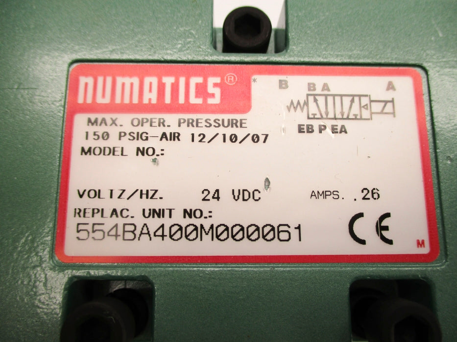 NUMATICS 554BA400M000061 150PSIG 24VDC NSNP