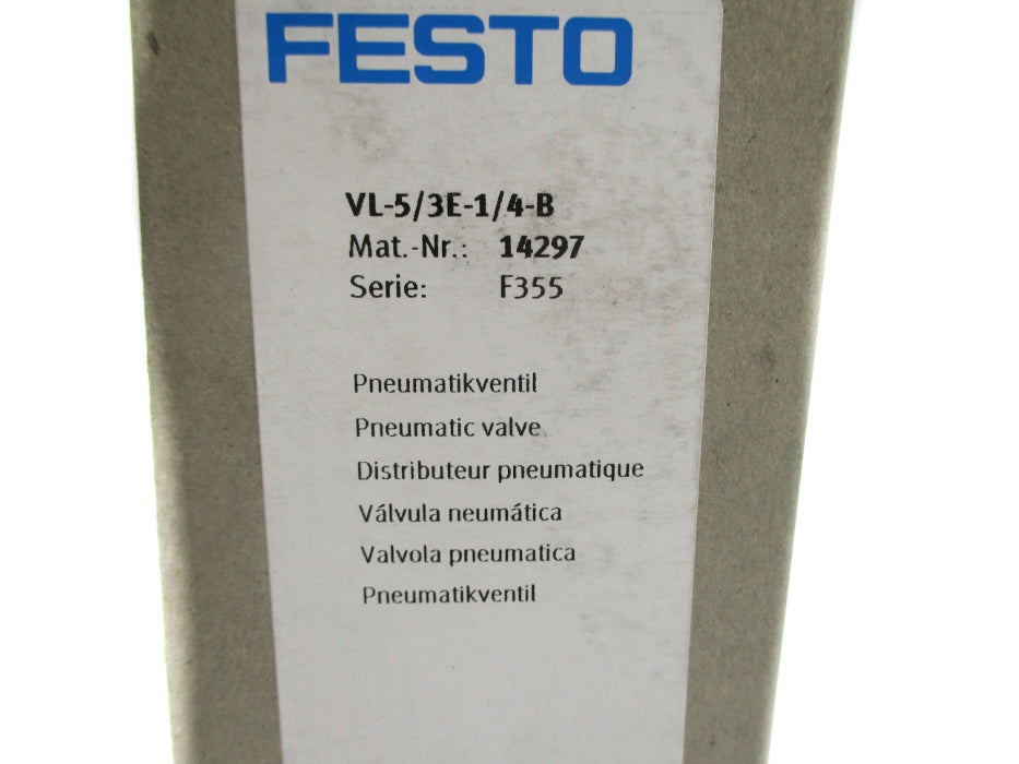FESTO VL-5/3E-1/4-B 14297 -13.7-145PSI NSMP