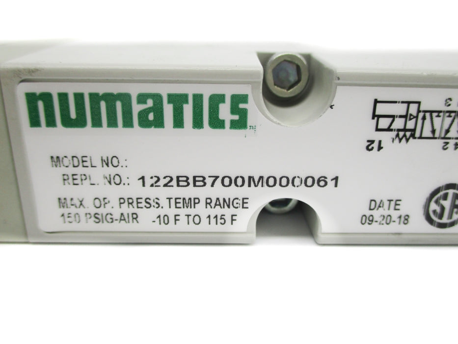 NUMATICS 122BB700M000061 150PSIG 24VDC NSNP