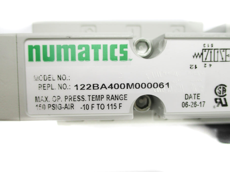 NUMATICS 122BA400M000061 150PSIG 24VDC (AS PICTURED1) NSNP