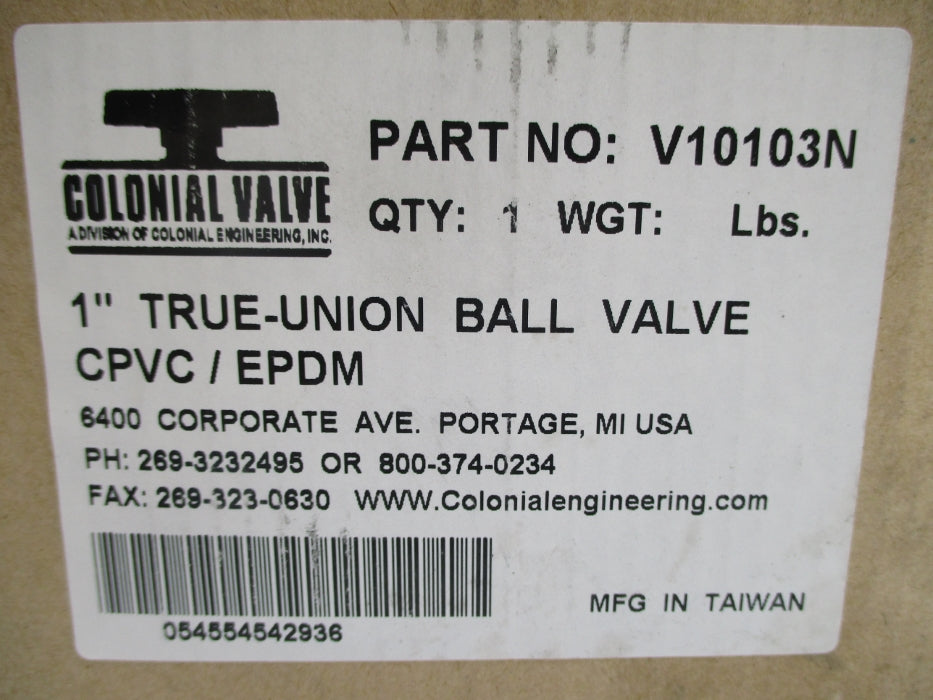 COLONIAL VALVE V10103N NSMP
