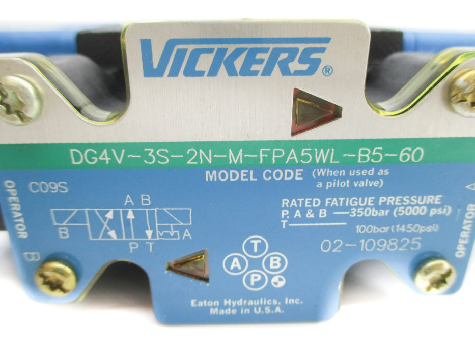 VICKERS DG4V3S2NMFPA5WLB560 02-109825 1450PSI-5000PSI 110/120V NSNP