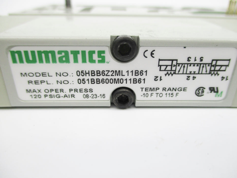 NUMATICS 051BB600M011B61 120PSIG 24VDC NSNP