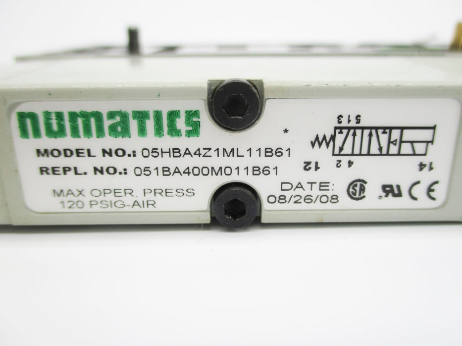 NUMATICS 051BA400M011B61 24VDC 120PSI (AS PICTURED) NSNP