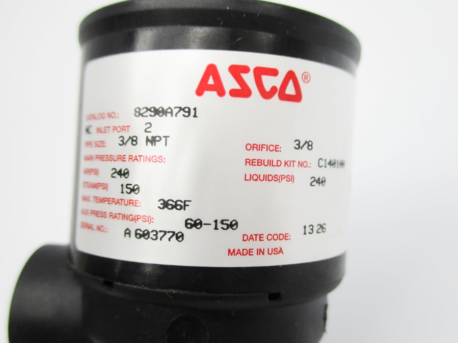 ASCO 8290A791 150/240PSI NSMP