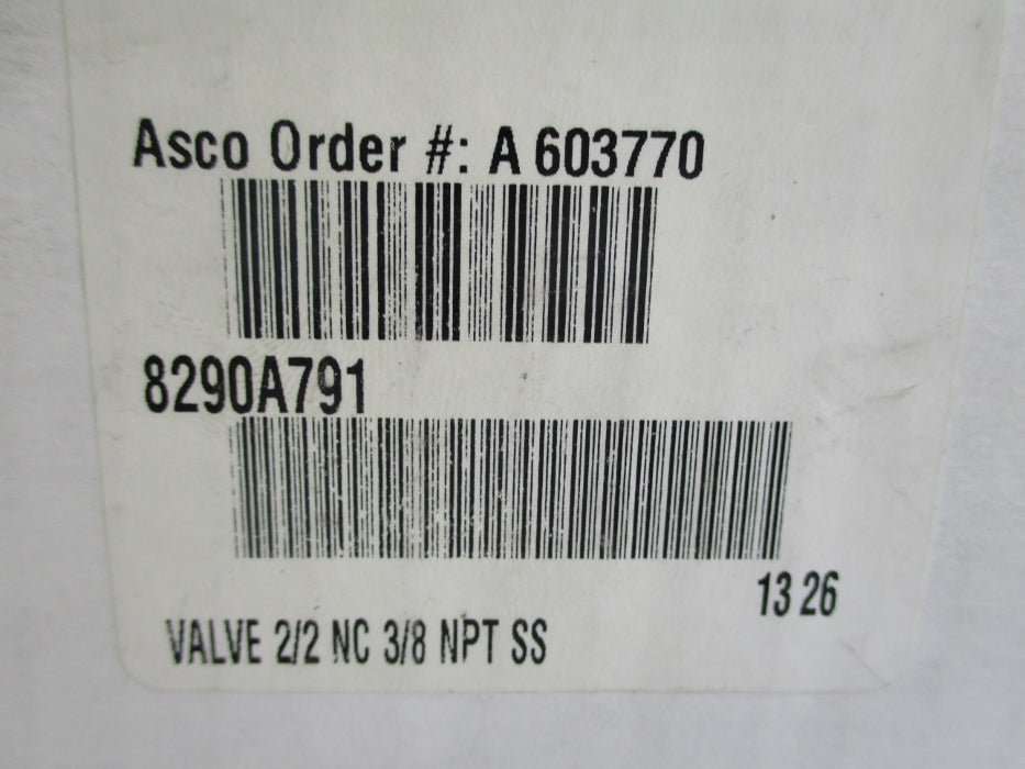 ASCO 8290A791 150/240PSI NSMP