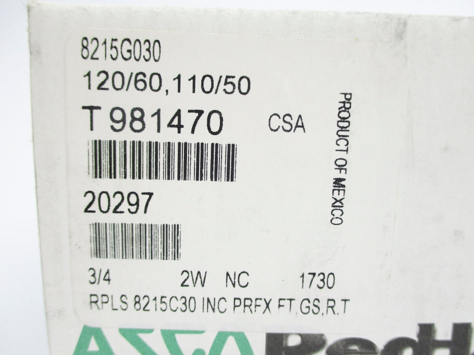 ASCO 8215G030 110/120V 50PSI 3/4" NSMP