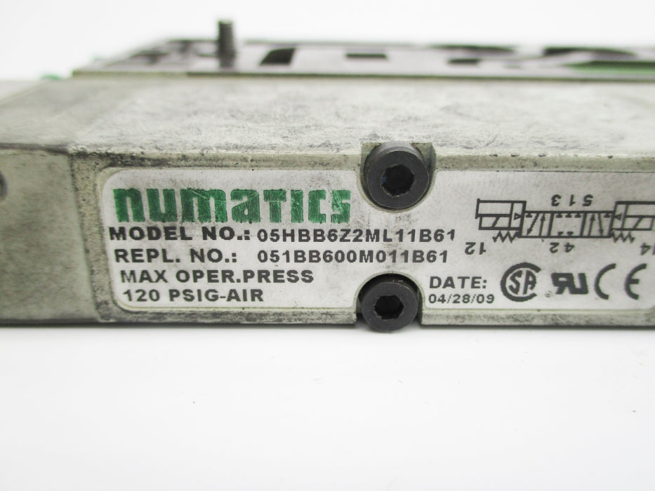 NUMATICS 051BB600M011B61 120PSIG 24VDC UNMP