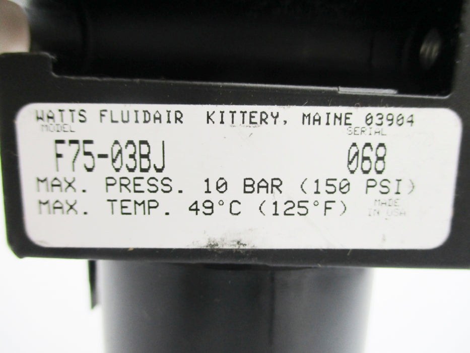 WATTS FLUIDAIR F75-03BJ 150PSI NSNP