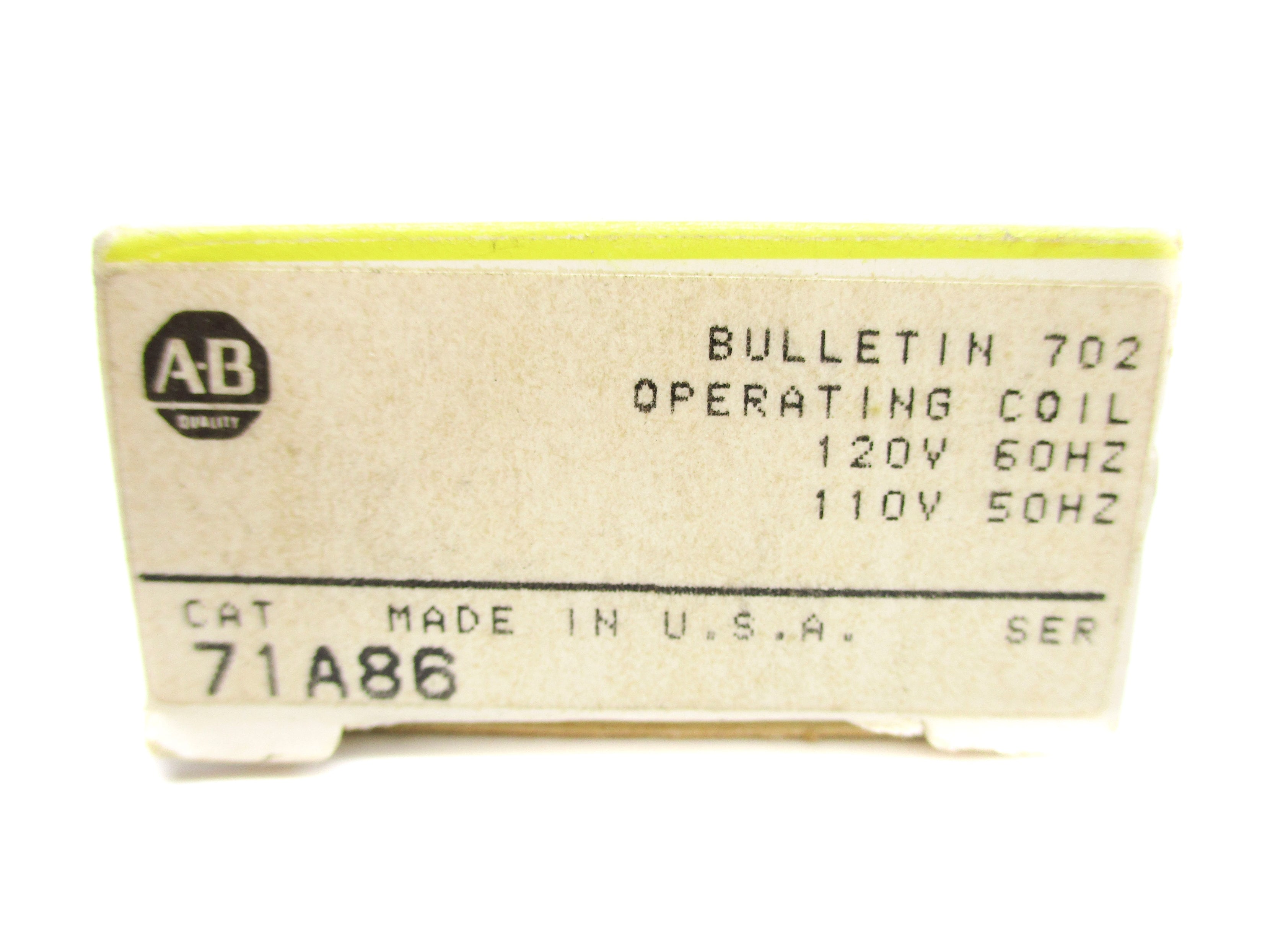 INDUSTRIAL SPARE PART 71A86 110/120V (BK/YL) NSMP