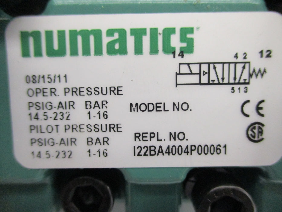 NUMATICS I22BA4004P00061 14.5-232PSI 24/48VDC NSNP