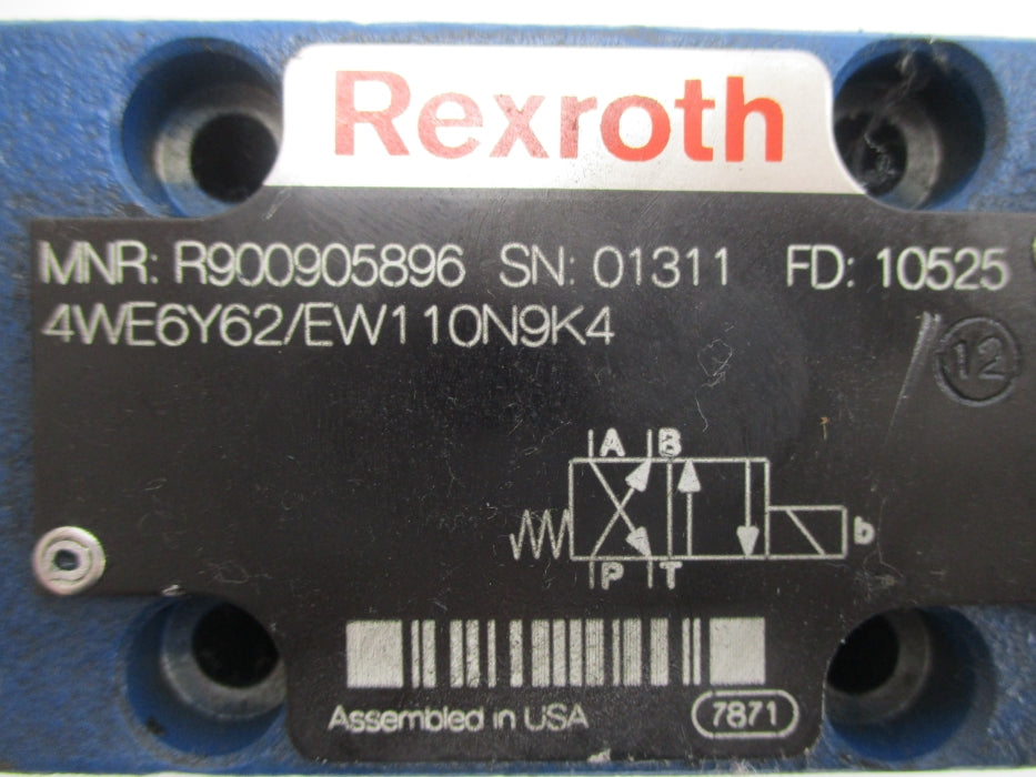 REXROTH 4WE6Y62/EW110N9K4 R900905896 110/120V UNMP