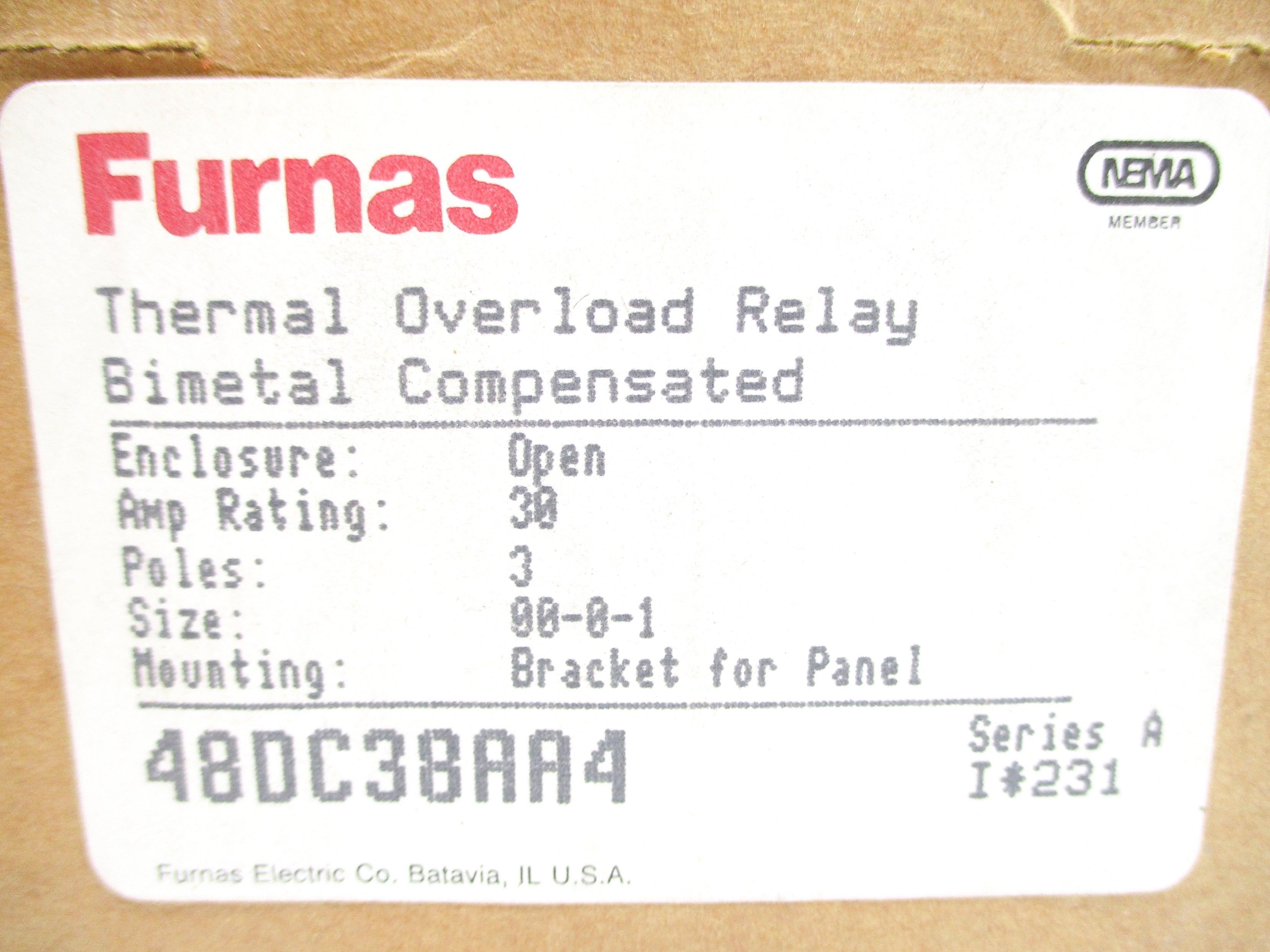 FURNAS 48DC38AA4 SER. A 600VAC NSMP
