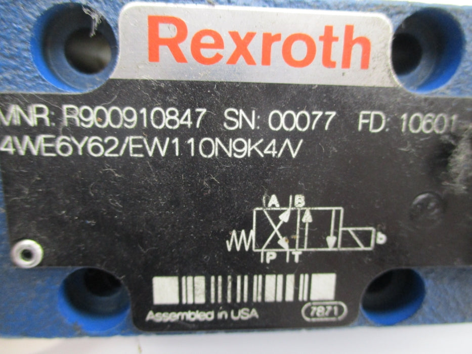 REXROTH 4WE6Y62/EW110N9K4/V R900910847 110/120V UNMP
