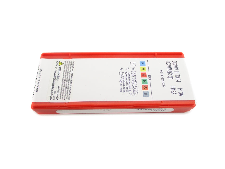 SANDVIK DCMW11T304 DCMW3(2.5)1-H13A (PKG OF 10) NSFS