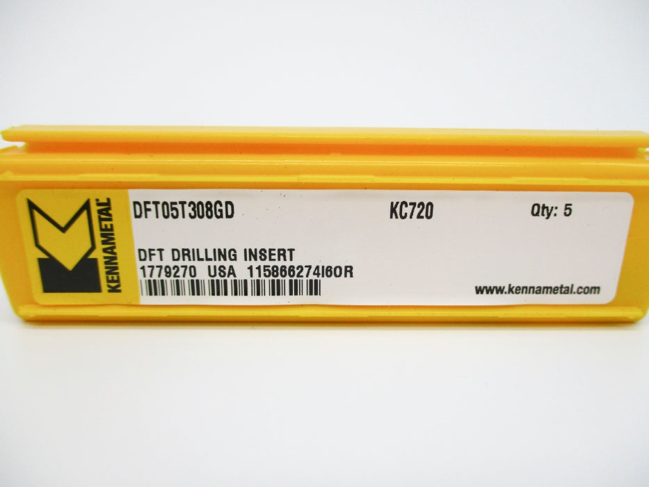 KENNAMETAL DFT05T308GD KC720 (PKG OF 5) NSMP