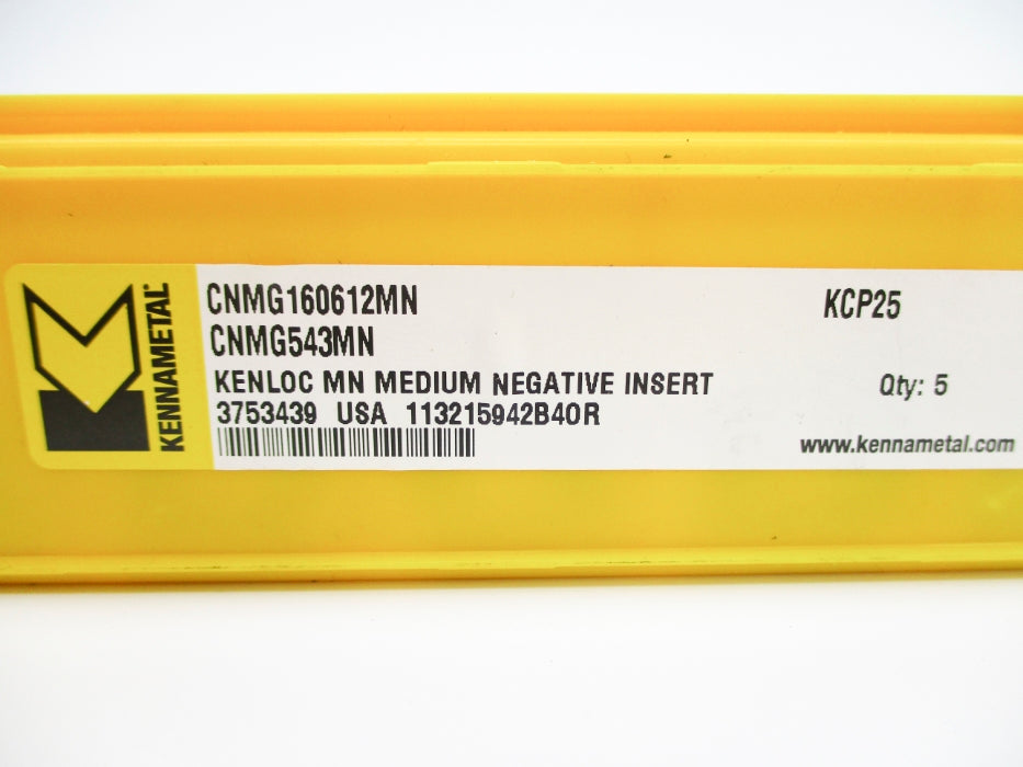 KENNAMETAL CNMG160612MN CNMG543MN KCP25 (PKG OF 5) NSMP