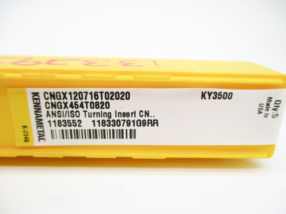 KENNAMETAL CNGX120716T02020 CNGX454T0820 KY3500 (PKG OF 5) NSFS