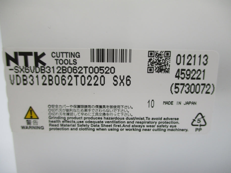 NTK SX6VDB312B062T00520 VDB312B062T0220SX6 (PKG OF 10) NSFS