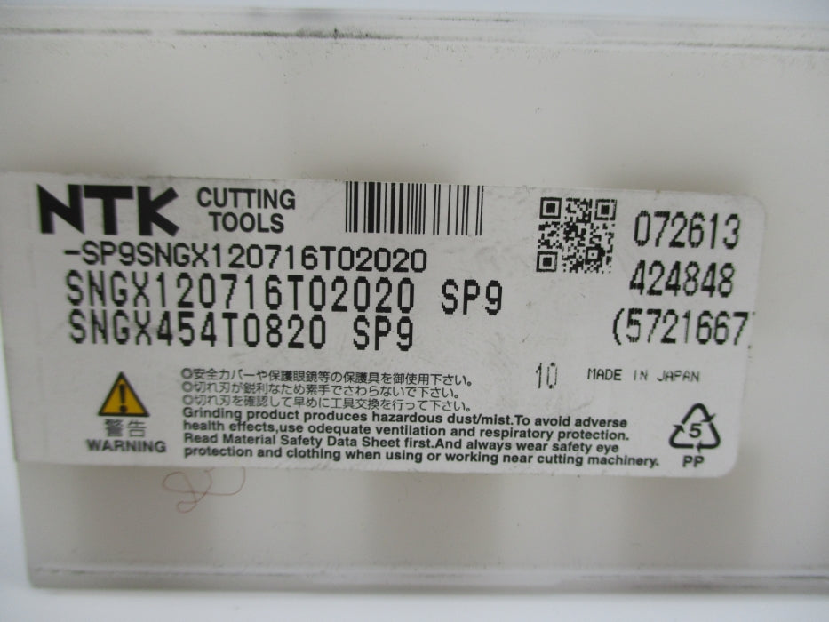 NTK SNGX120716T02020SP9 SNGX454T0820SP9 (PKG OF 10) NSFS