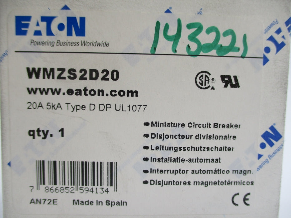 EATON WMZS2D20 20A 400V NSMP