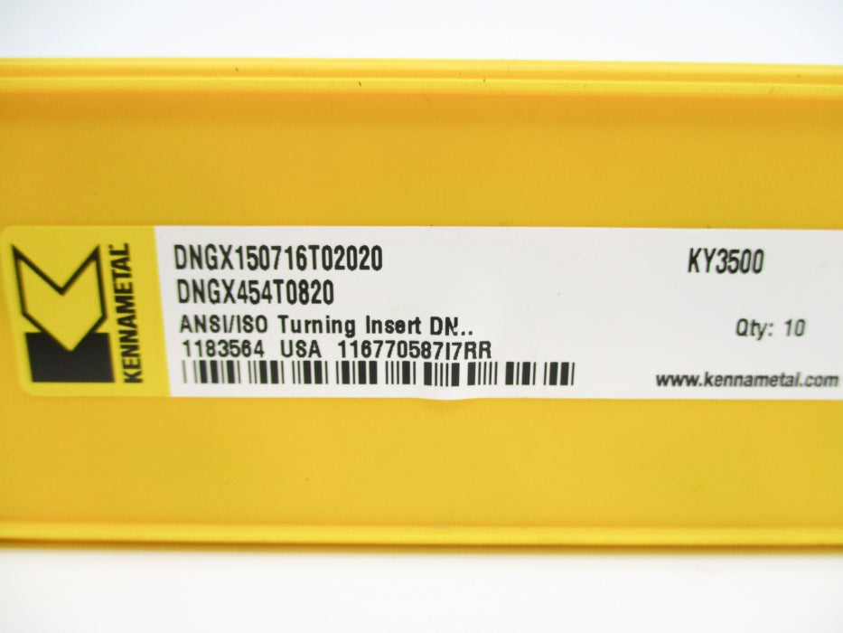 KENNAMETAL DNGX150716T02020 DNGX454T0820 KY3500 (PKG OF 10) NSMP